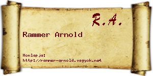 Rammer Arnold névjegykártya